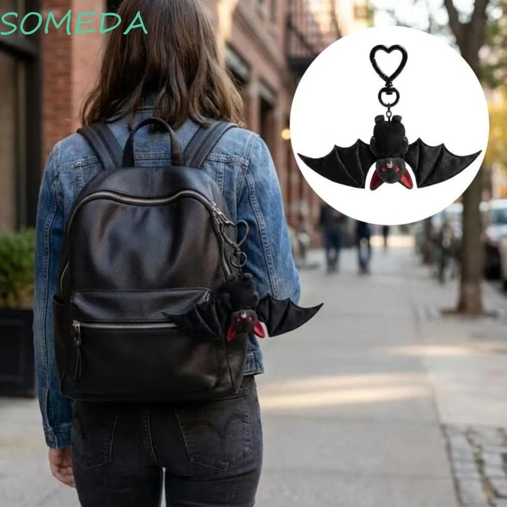 Chaveiro De Morcego De Pelúcia SOMEDA , Transformável Novidade Com Asas , Pingente De Bolsa Engraçado Gótico Animal