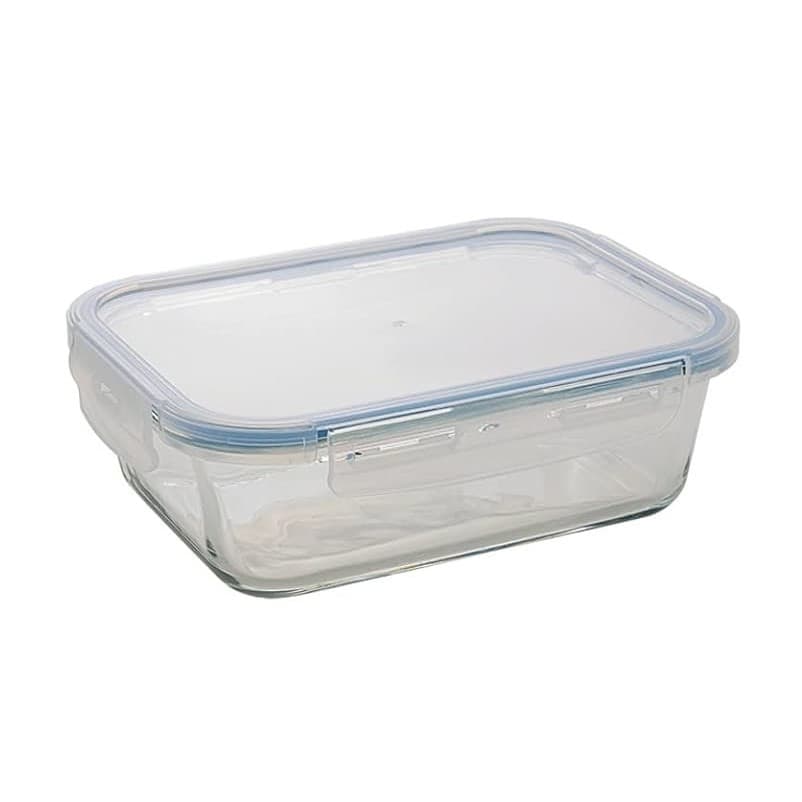 Pote De Vidro 1L Organizador Tampa Hermético Marmita Fitness Refratário Freezer Micro-ondas Quentinha Anti-vazamento