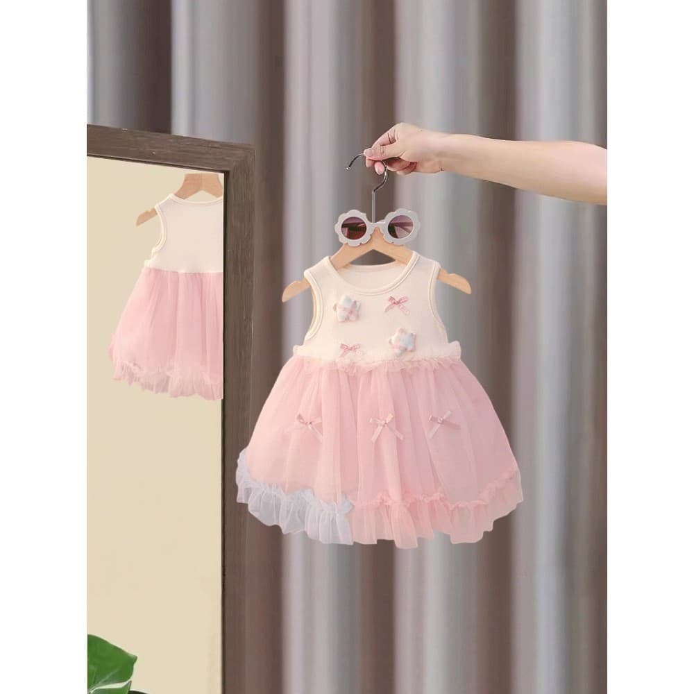 Meninas vestido de verão 2026 novo estilo estilo ocidental vestido de princesa bebê primeiro aniversário vestido bolo de