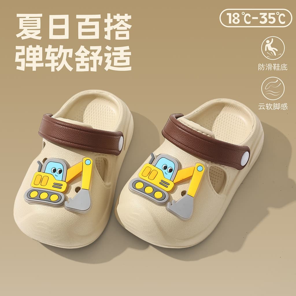 Escavadeira buraco sapatos chinelos infantis meninos meninas antiderrapante verão 2026 novo estilo infantil sandálias do