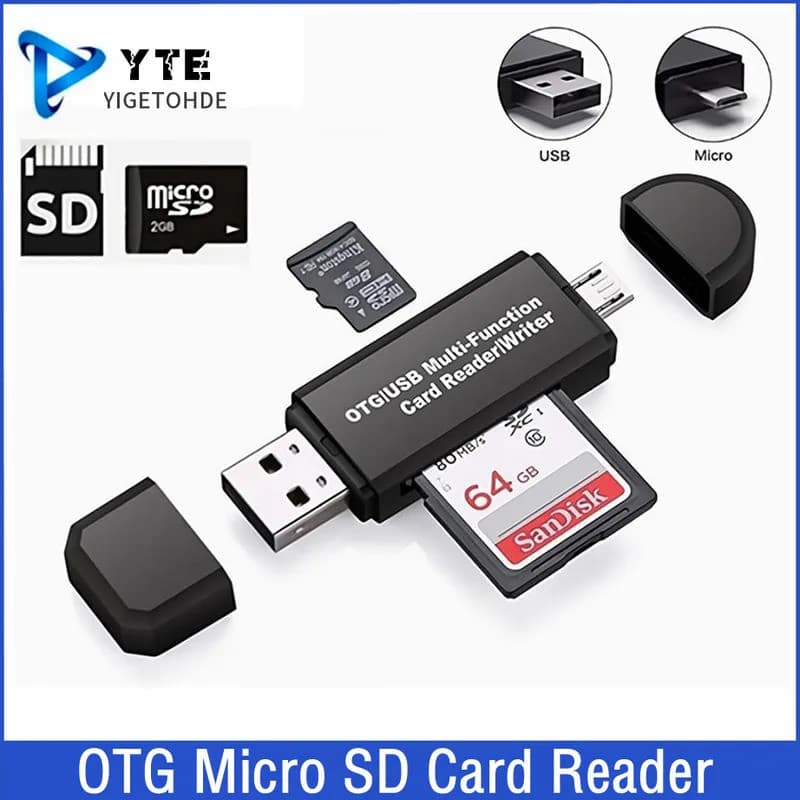 Leitor de Cartão Micro SD OTG YIGETOHDE USB 2.0, Adaptador de Cartão Micro SD USB 2.0, Leitor de Cartão de Memória Intel