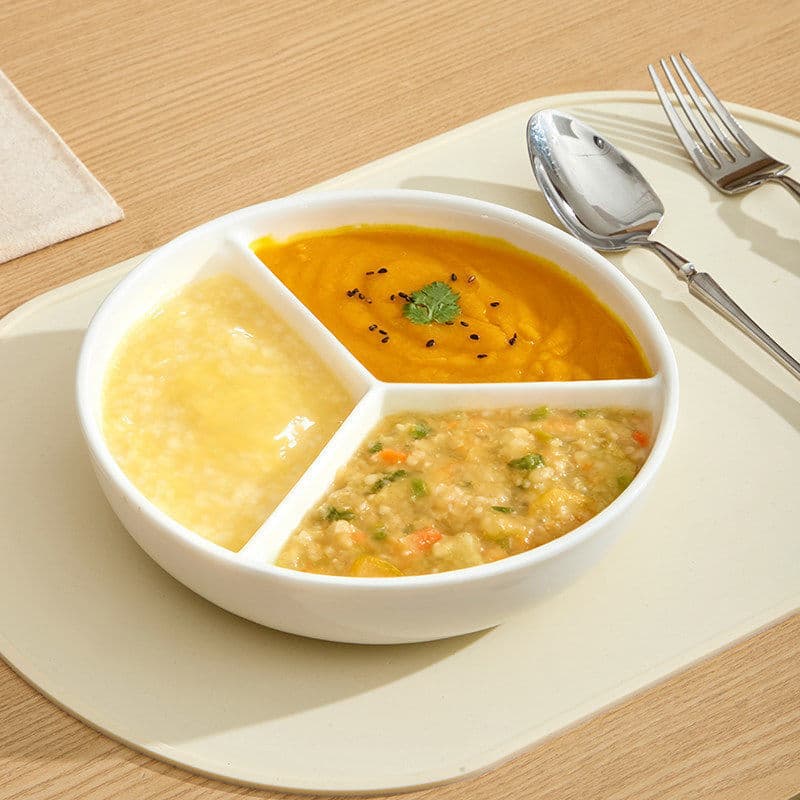 Suplemento alimentar para bebês, um pote, prato de jantar a vapor, redondo, três grades, cerâmica, tigela de ovo, panela