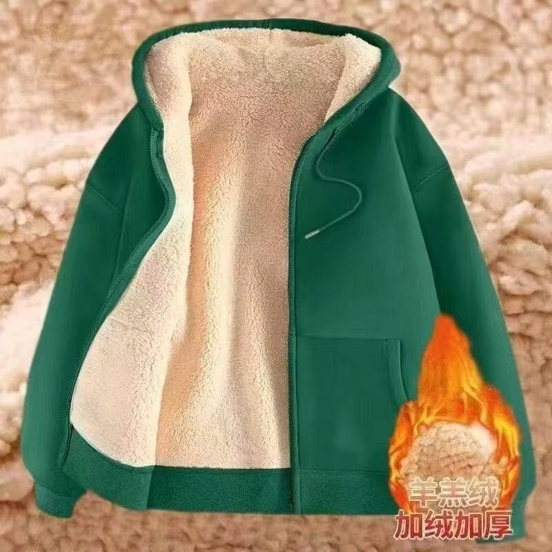Cordeiro velo com capuz moletom masculino outono inverno térmico topo solto tamanho grande casal Cardigan jaqueta 12