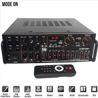 Amplificador 1200w 220V/110V 326 BT OU HSG 707 Bivolt Bluetooth controle USB FM karaoke 2x ou 4x P10 ATENÇÃO NO MODELO