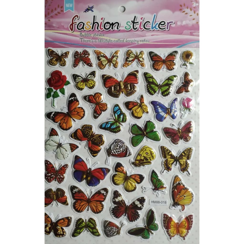 Kit4 Cartelas De Adesivos 3d-dinossauro Inseto Animal Coruja