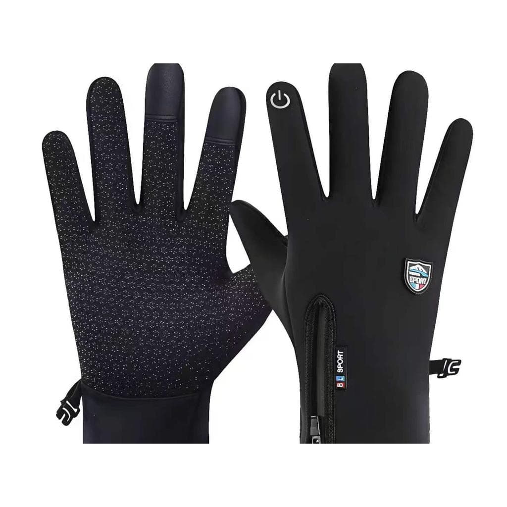 Luva Masculina Feminina Touch com Zíper, Palma Antiderrapante para Moto Ciclismo Treino