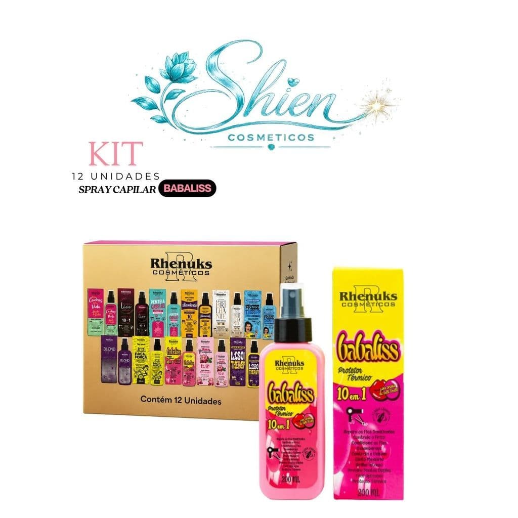 Kit 12 Unidades Spray Capilar Babaliss 200ml Rhenuks (Afilhado)
