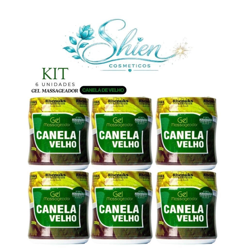 Kit 6 Unidades Gel Massageador Canela Velho  Rhenuks (Afilhado)