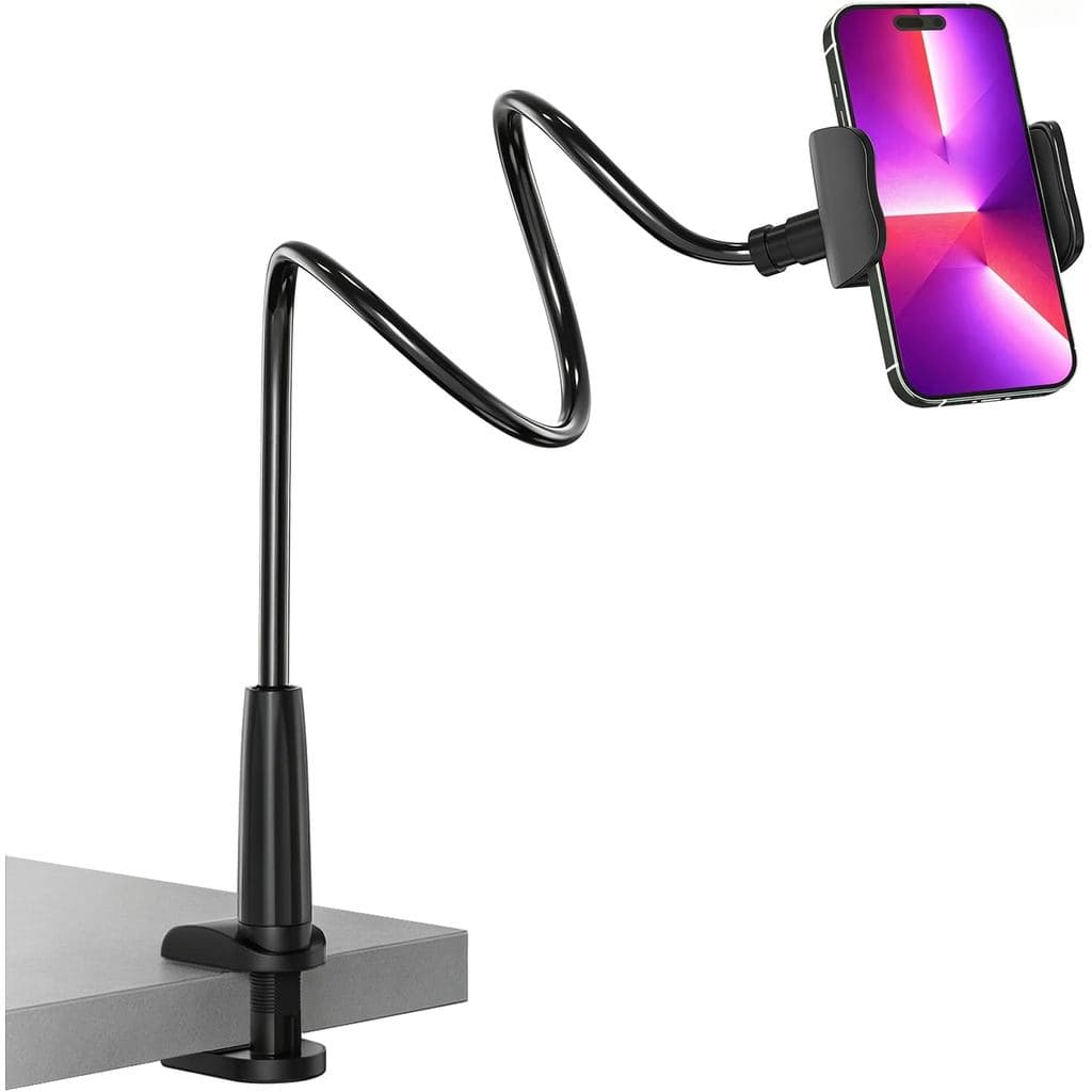 Suporte de Telefone MAGIPEA com Braço Flexível para Cama, Suporte de Telefone Celular Flexível para Mesa, Suporte com Gr