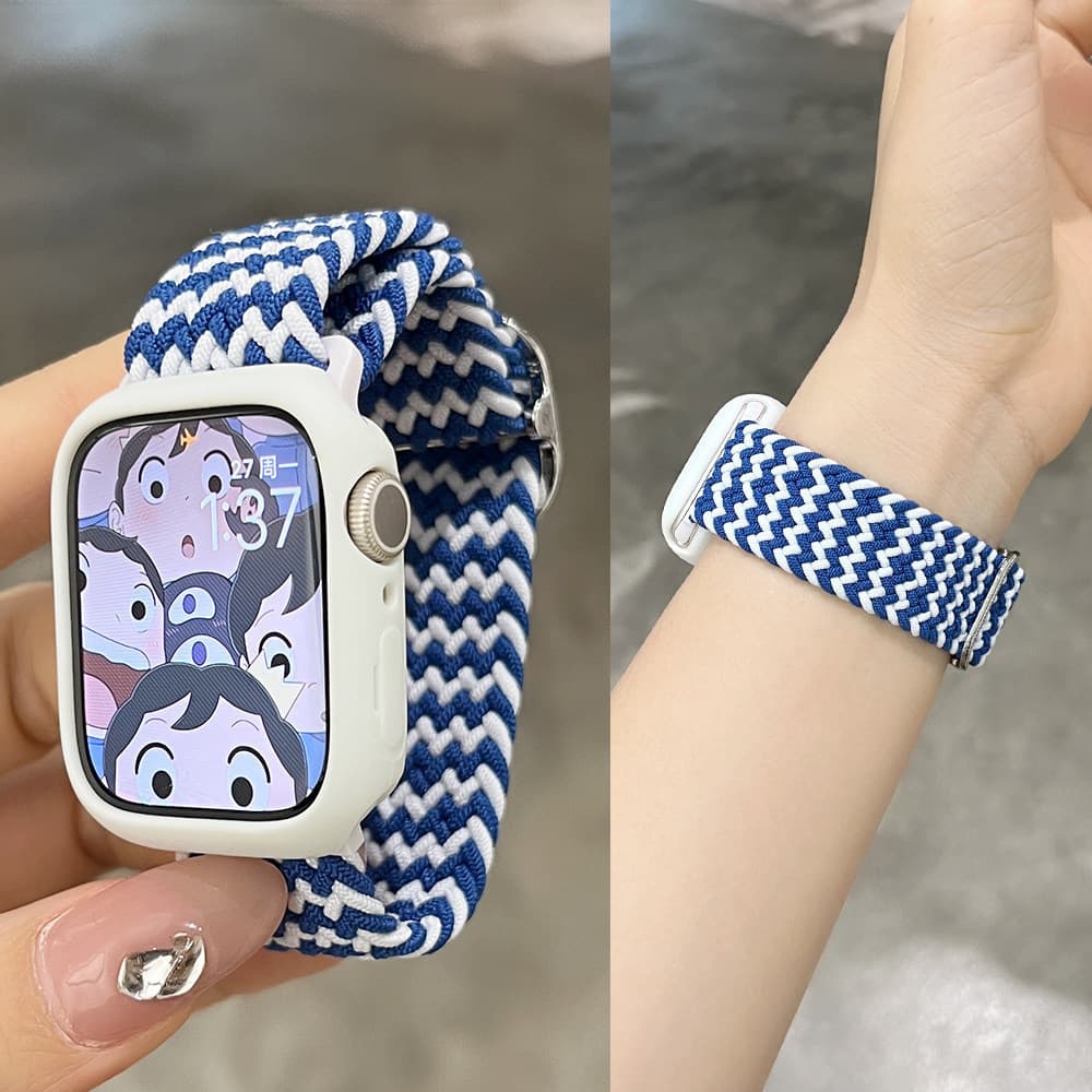 Pulseira De Nylon + Capa Macia Para Apple Watch 42mm 46mm 44mm 40mm 45mm 41mm 42mm 38mm 49mm Faixa Elástica iWatch Serie
