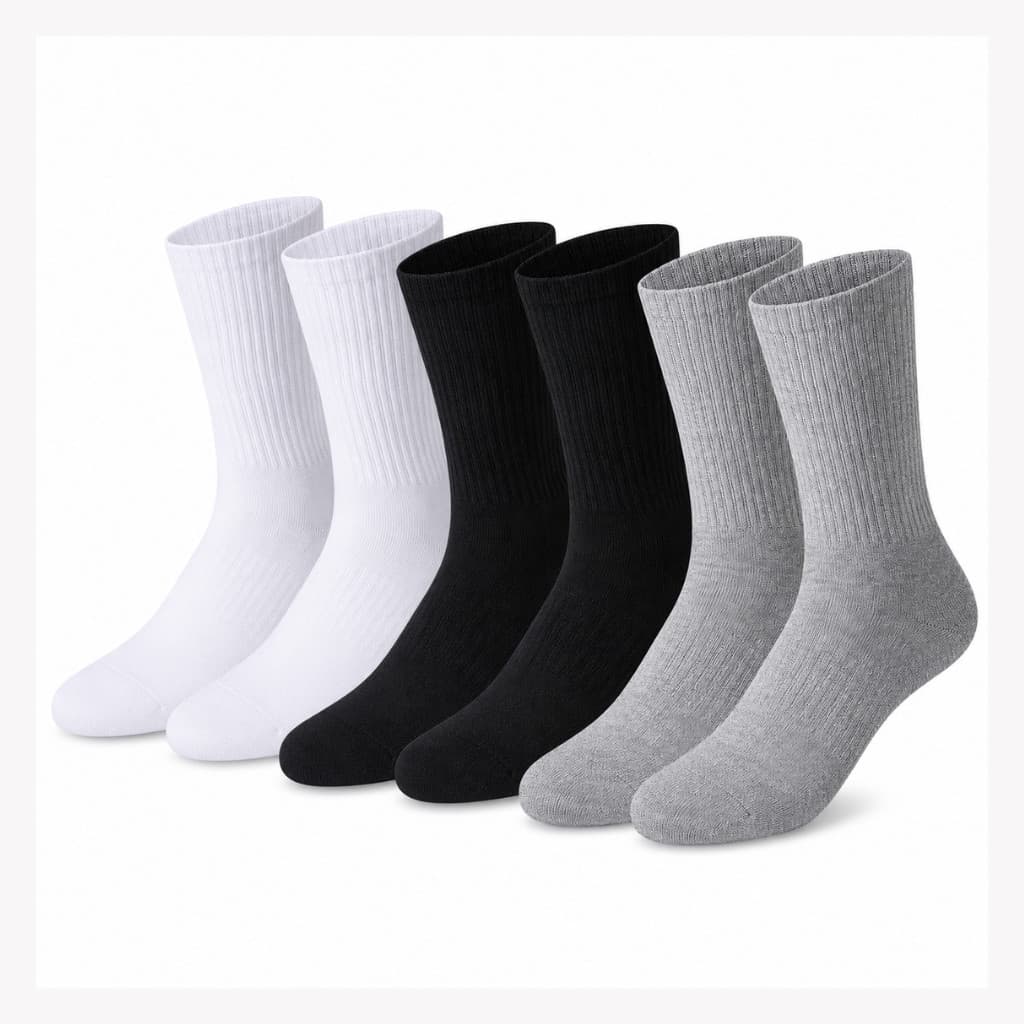 meia cano alto Kit 12 Pares Meias Masculinas Cano Alto Poliéster Macio Confortável para o dia a dia