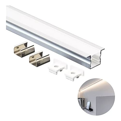 Perfil Alumínio Barra 1 Metro Para Fita Led Embutir 1010 Fita LED Decoração Interma