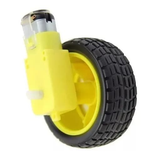 2x Roda + Pneu + Motor Dc 3 A 6v C/ Redução Robotica Arduino