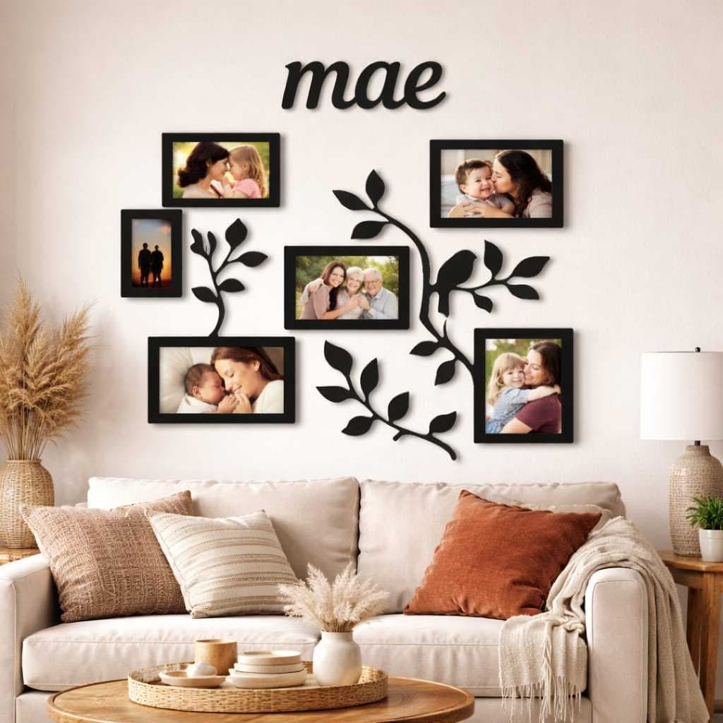 Porta Retrato Parede Mãe Moderno Enfeite Decoração Sala Moldura Foto