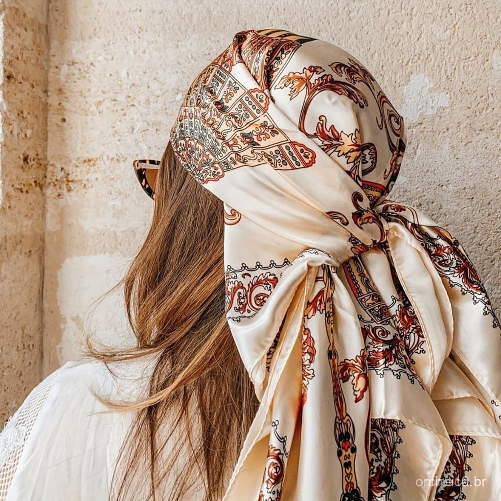 Lenço de Seda Quadrado Feminino Foulard Bandana 90*90cm Hijab de Cabelo de Cetim Lenços de Cabeça Xale Feminino