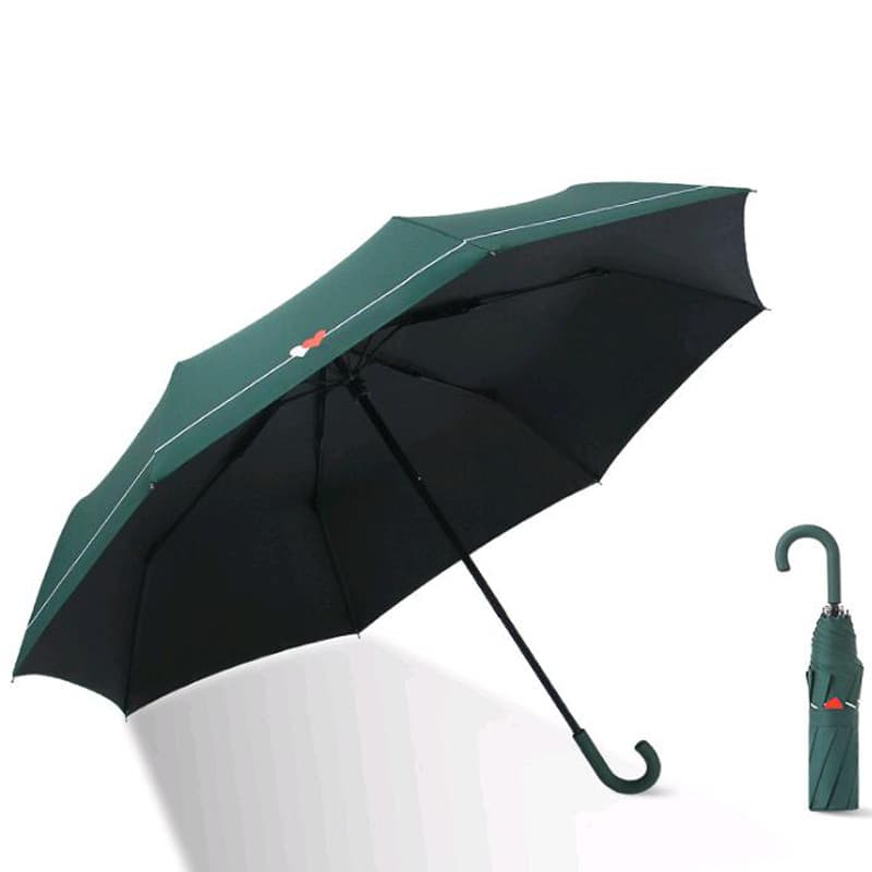 Guarda-chuva de gancho curvo estilo japonês, guarda-sol de vinil fofo e fresco, chuva ou guarda-chuva triplo de d