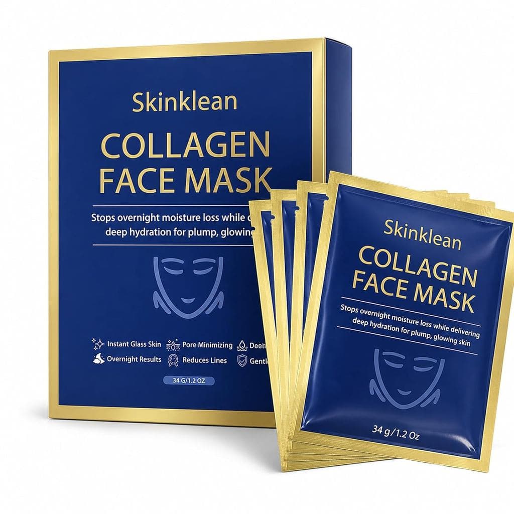 Máscara Facial de Colágeno Skinklean - Hidratação Profunda e Brilho Radiante |   Cuidado Diário Suave para Todos os Tipo