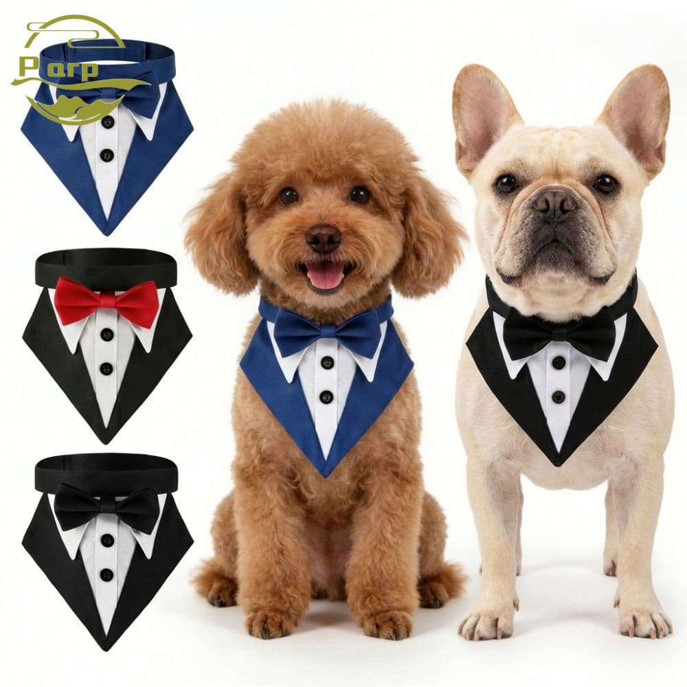 PARPERTY1 Coleira De Bandana Para Cachorro , Gravata De Ajustável De Smoking Formal , Lenço Triangular De Terno De Tecid