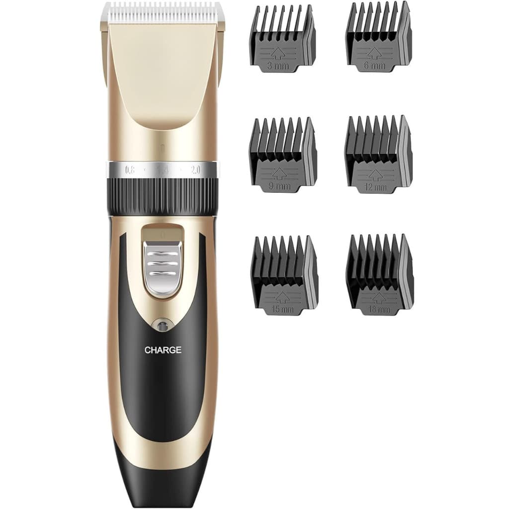 Kit Máquina Tosa Dourada Pets Cachorro Tosar Cães Gatos