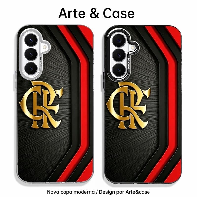 Capinha de silicone fosca  impacto-Clube Regatas Flamengo CRF For Samsung Galaxy A07 A23 A24 A25 A30 33 34 50 55 56 Core