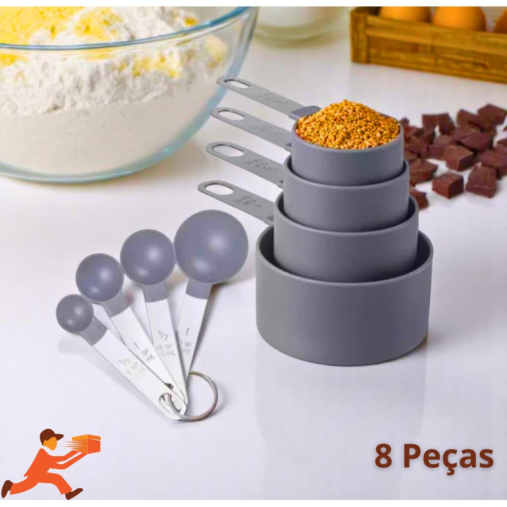 KIT 8 ou 10 unidades. Ferramenta de medição de cozinha Colher de chá Colher de açúcar de Café Bolo