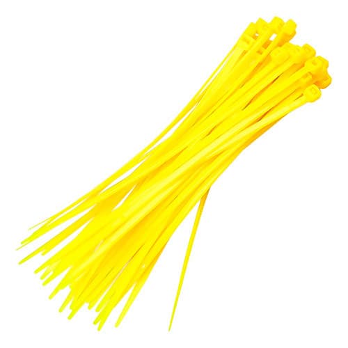 100 Abraçadeiras Nylon Fita Plástica Enforca Gato 2,5x100mm  Amarelo