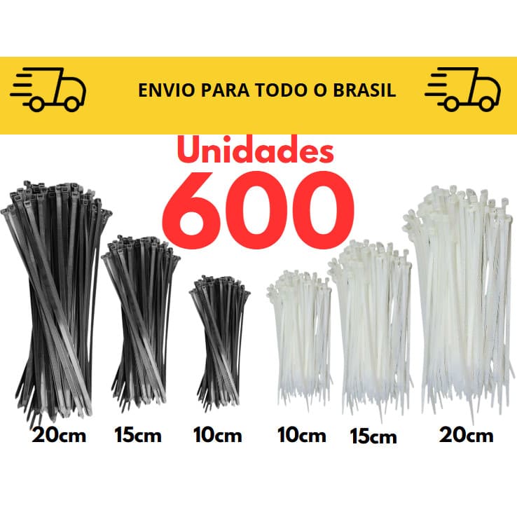 Kit Abraçadeira de nylon Completo 30 até 600 Unidades / Enforca gato / Abraçadeira