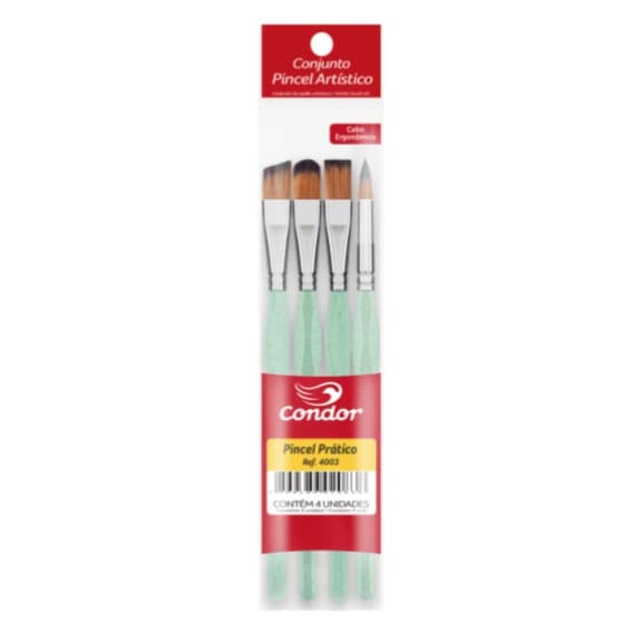 Kit Pincéis Ergonômicos Prático para Pintura 4003
