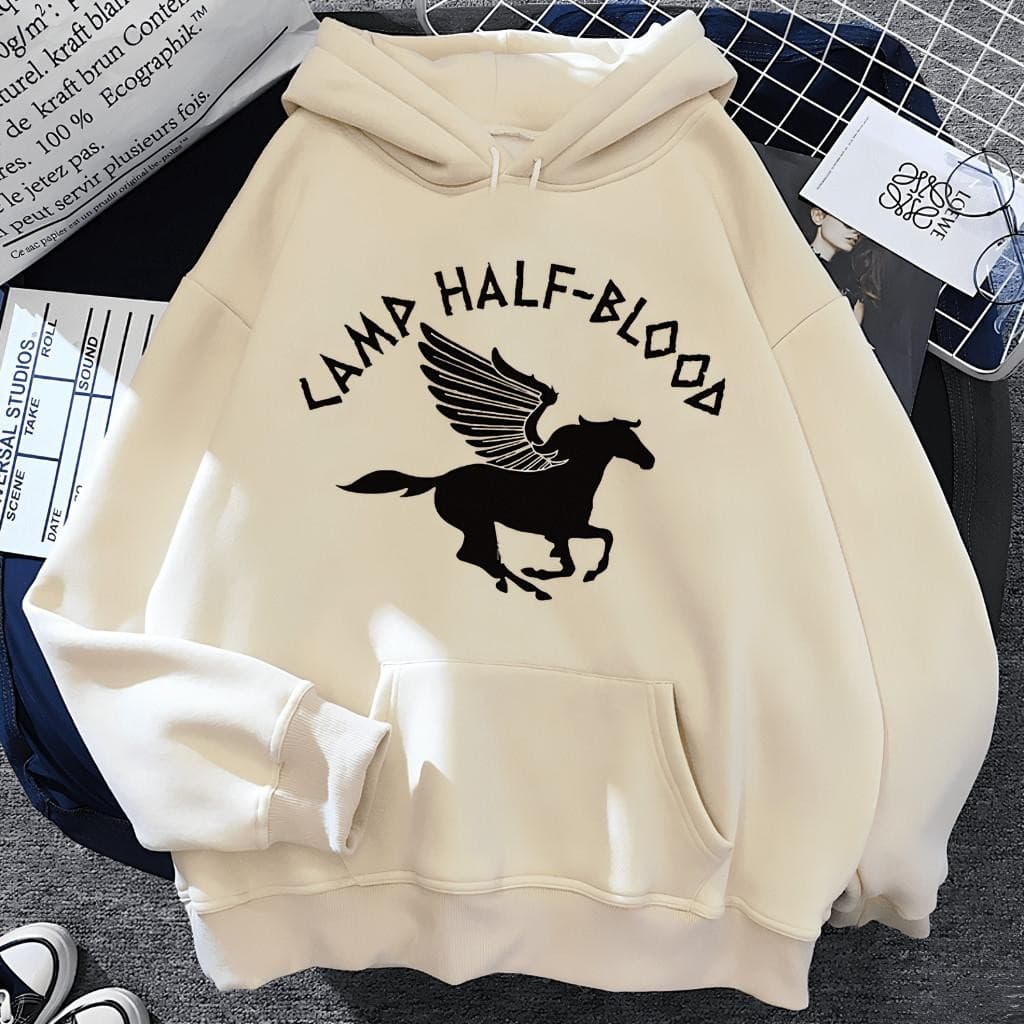 Moletom Canguru Blusa De Frio Flanelado Unissex Cavalo Serie com estampa Percy Jackson Anime