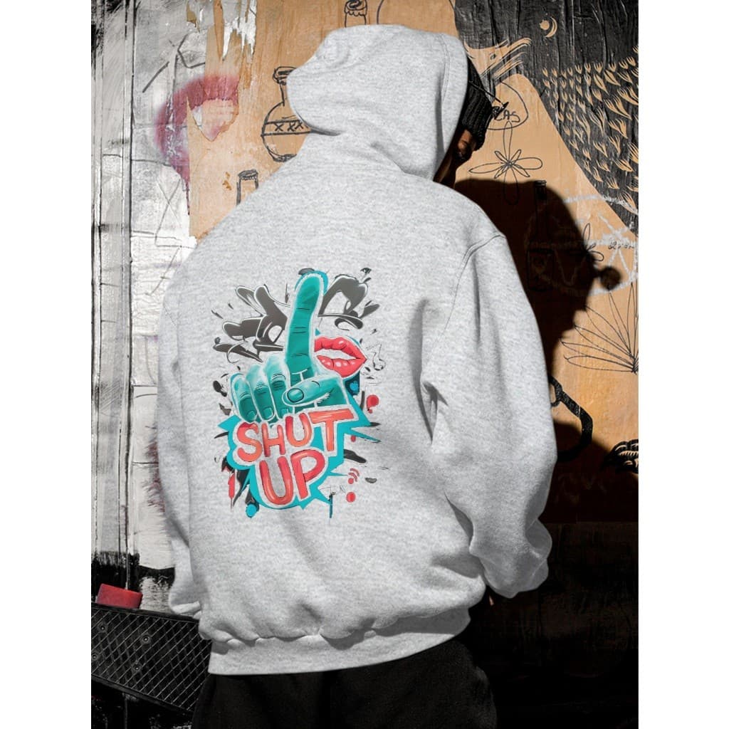 Moletom Blusa Shut up Fala Muito Oversized Streetwear Uniseex ref-3558 Dtf