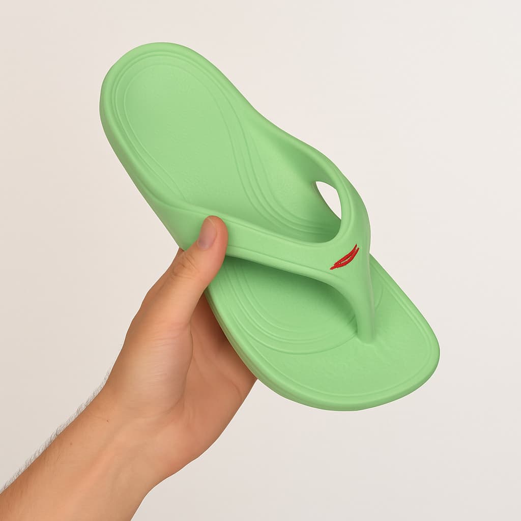 Chinelo De Dedo Conforto Verde Anatômico Ortopédico Casual
