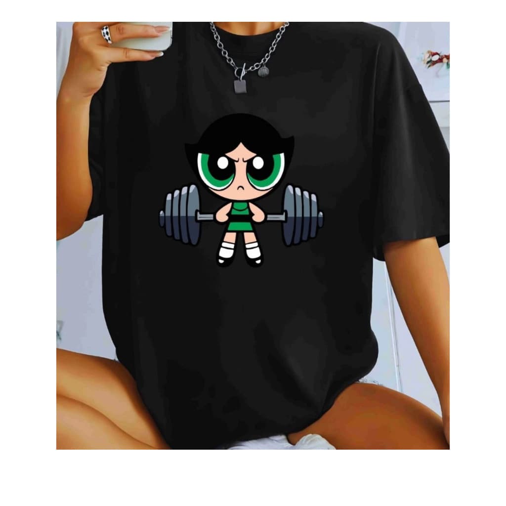 camiseta feminina blusa de academia roupa fitness docinho meninas super poderosas 100 % algodão