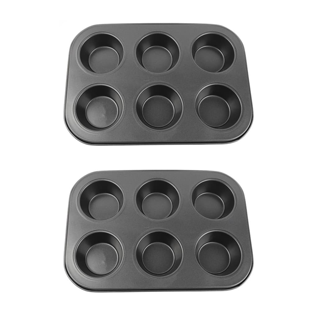 Kit 2 Forma Assadeira Cupcake Bolinhos 6 Cavidades Bolo Antiaderente Pão Queijo Mel Forminhas Empada