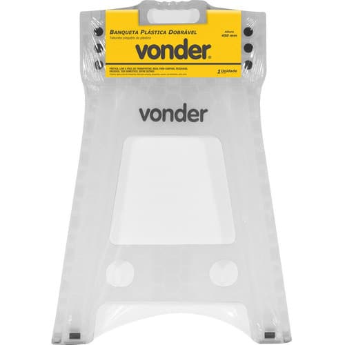 BANQUETA PLÁSTICA DOBRÁVEL 450MM BRANCA VONDER