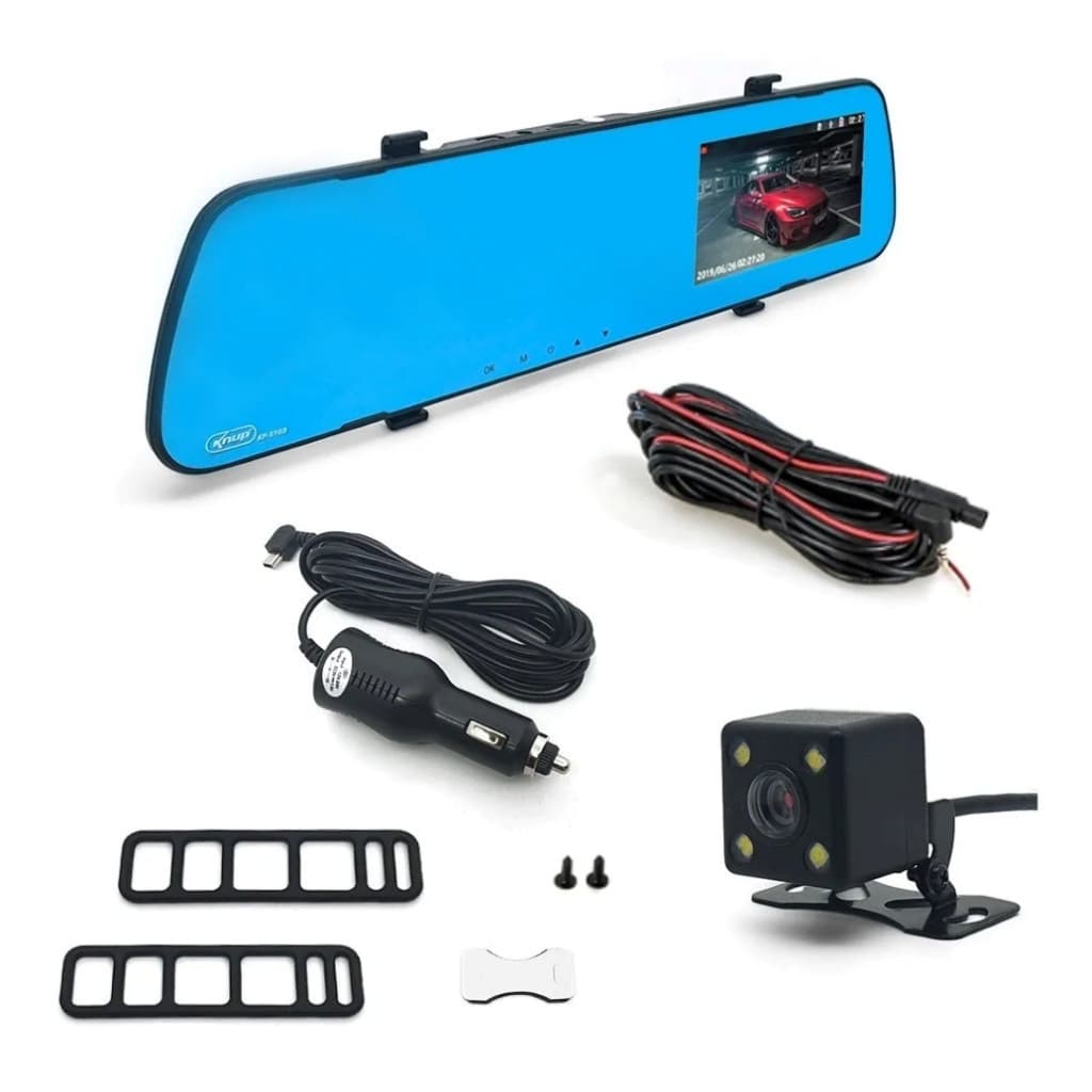 Retrovisor para Frente e Trás Ré Frontal 1080p Infravermelho Hd Lcd Câmera 4.3 polegada Espelho