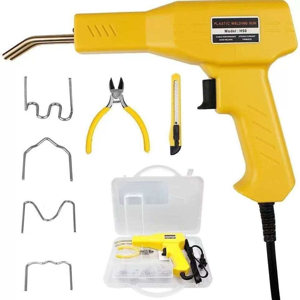 Pistola De Soldar Plásticos 200 Grampos Luz LED Spark BR 4 Tipos de Grampos