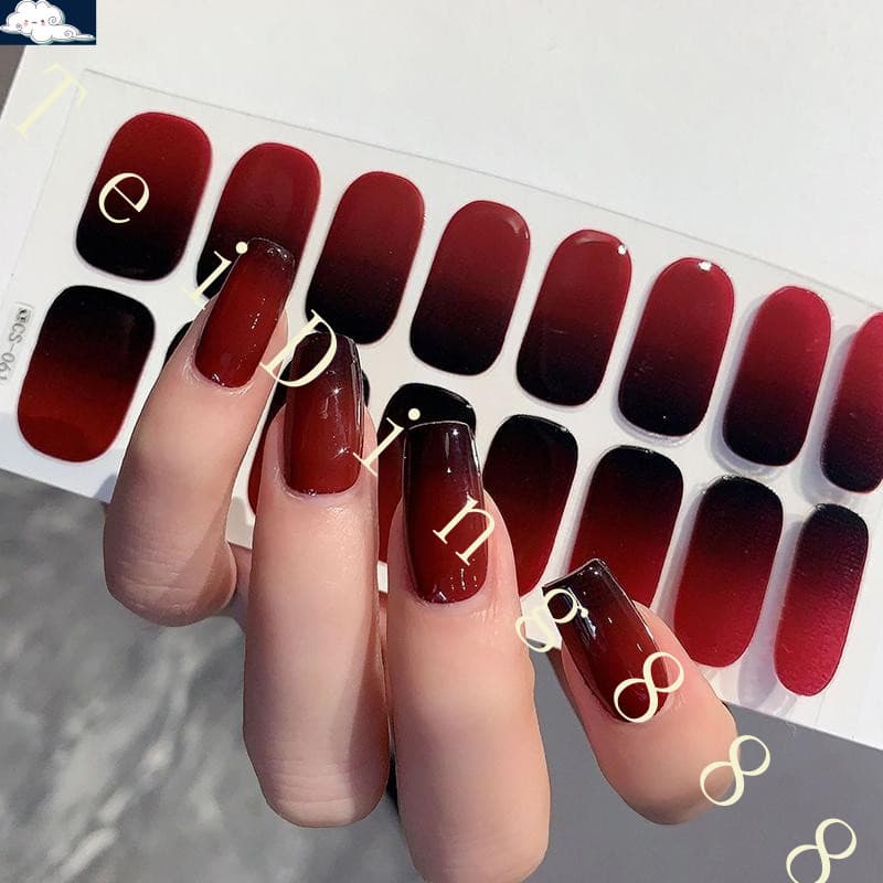 [Fel] 16 Unidades/Folha Adesivo De Esmalte Em Gel Semicured , Creme De Extensão De Longa Duração , Decalque Para Unhas ,