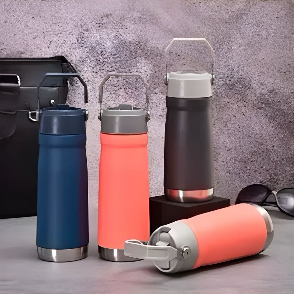 650 ml Garrafa Squeeze Aço Inox Térmica com Canudo