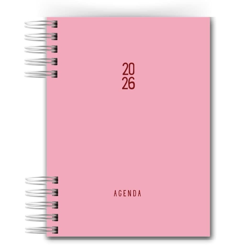 Linda Agenda 2026 Capa Dura 2 Dias por Página Rose