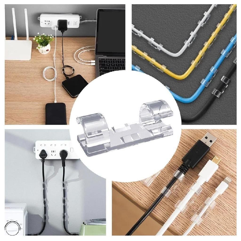KIT DE CLIPS ORGANIZADOR DE FIOS ESCONDE FIOS E CABOS COLANTE PRENDEDOR ADESIVO