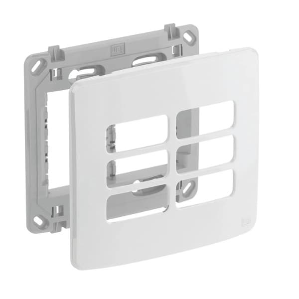 Placa 4x4 6 Módulos com Suporte Branco Gracia Maxx