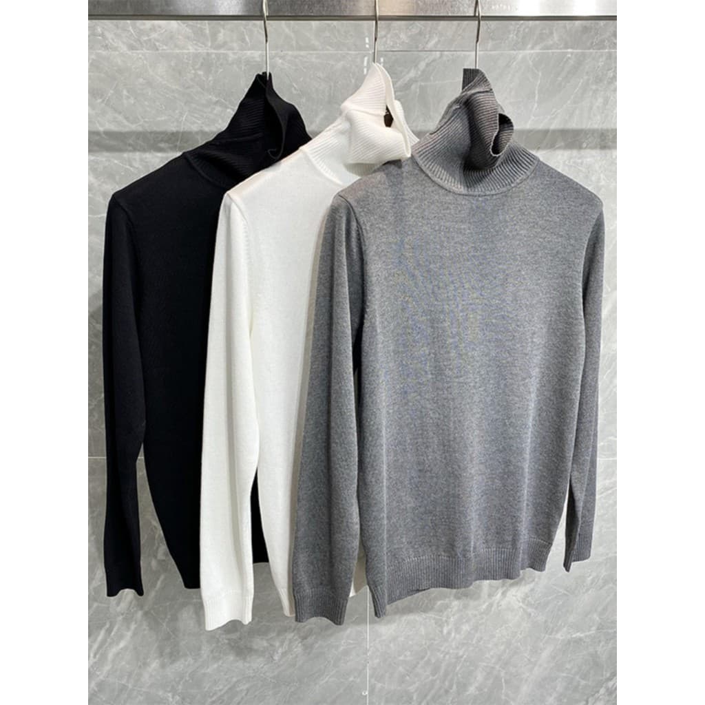 Coreia coreia 2023 outono inverno novo estilo Dongdaemun camisa de fundo de malha de gola alta versão coreana masculina