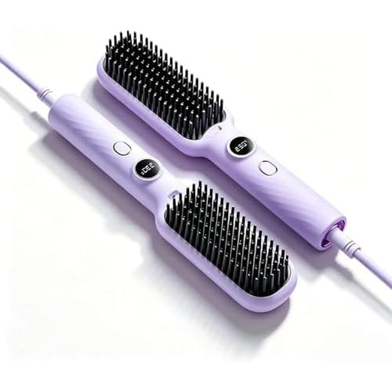 Escova Alisadora De Cabelo Kylara-Go Brush Pro Para Cabelos Curtos , Mini Chapinha De Cerâmica Viagem Sem Fio , Alisador