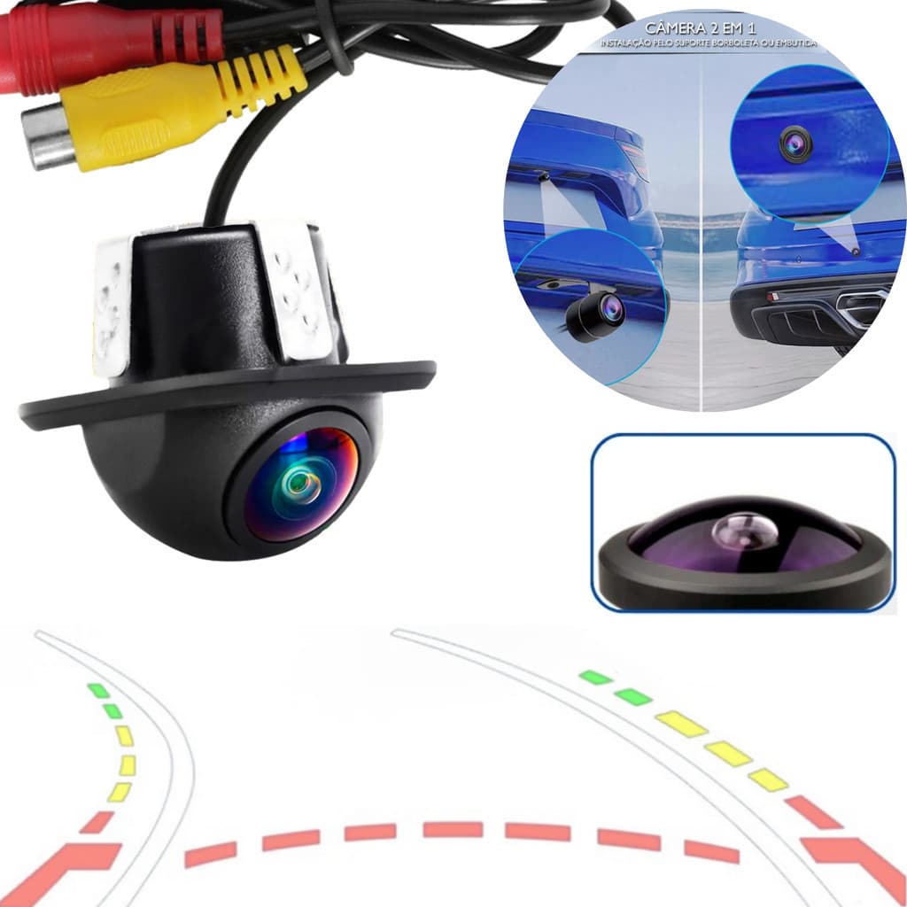 Camera De Ré Veicular Tartaruga Htech Cr540 170 Graus Sistema Cvbs Com Linhas Dinamicas Compatível Com garantia