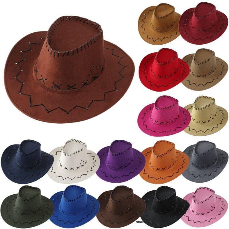 Chapéu de Cowboy ocidental chapéu de sol moda veludo Jazz chapéu quente menina primavera verão masculino feminino cavale