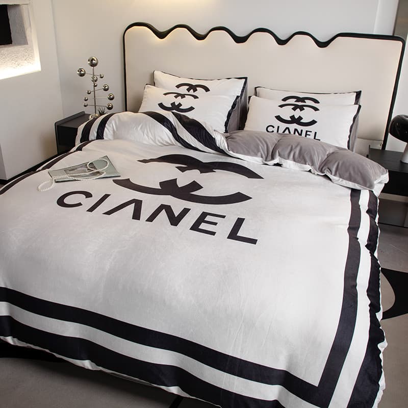 Inverno engrossado leite velo conjunto de quatro peças cama luz estilo luxo Coral velo flanela conjunto de três peças co