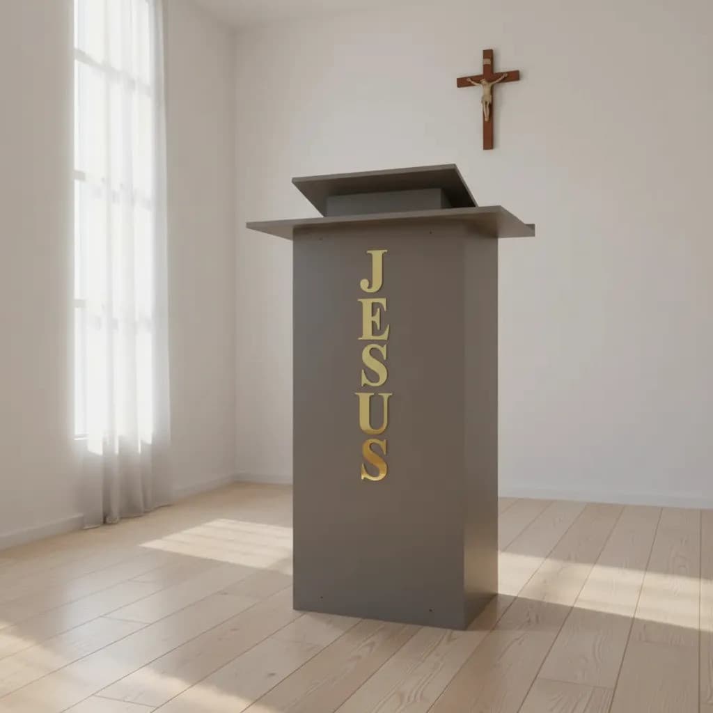 Jesus 37x10cm Em Acrílico Espelhado Prata Ou Dourado - Aplique