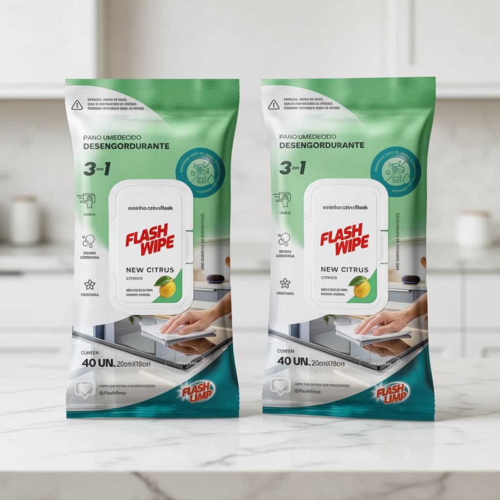 Desengordurante Multiuso Cozinha Lenços Umedecidos 160 Folhas Kit C/2