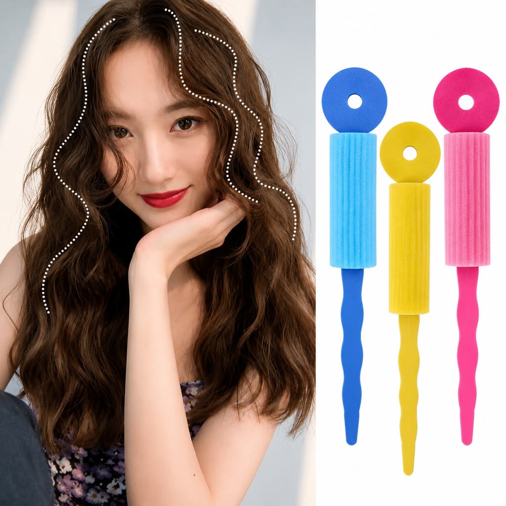 Modelador de Cachos Sem Calor Não Danifica o Cabelo Esponja para Ondas e Cachos Durante o Sono