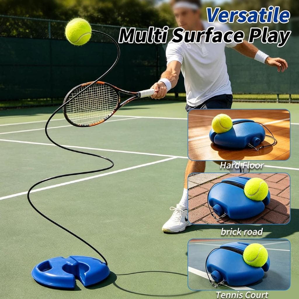Bola de Rebatida para Treinamento de Tênis, Conjunto de Equipamentos para Treinamento de Tênis com Corda, Rebatidor Mult
